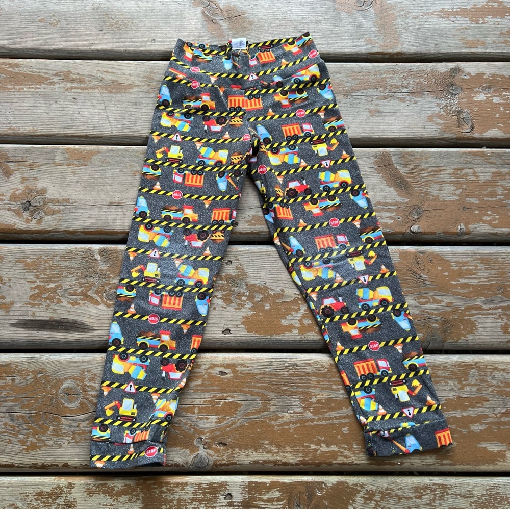 Bumblito Construction Print Leggings - Size 5/6 Years